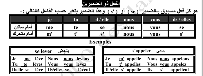 مراجعة ليلة امتحان اللغة الفرنسية اولى ثانوي نصف العام فى 8 ورقات فقط Scree235