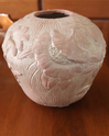 Pink High Relief Floral Motif Vase Vase_110