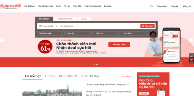 Tổng hợp các website bất động sản đăng tin lớn nhất tại Việt Nam Batdon10