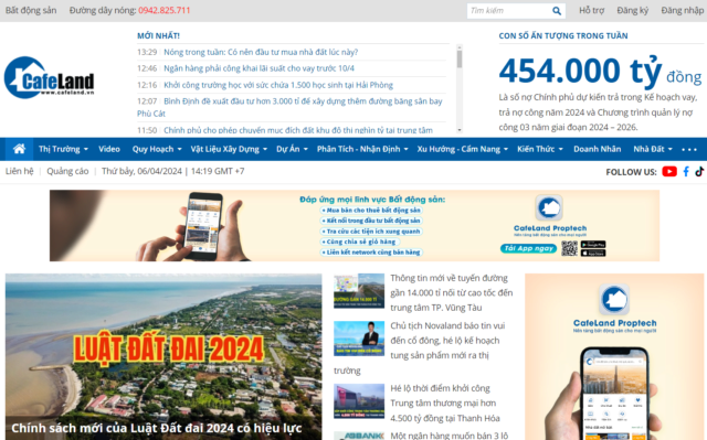 Tổng hợp các website bất động sản đăng tin lớn nhất tại Việt Nam Cafela10