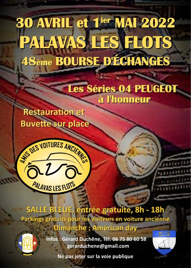 PALAVAS LES FLOTS (34) bourse-expo d'anciennes 30 Avril / 1 MAI 2022 Affich28