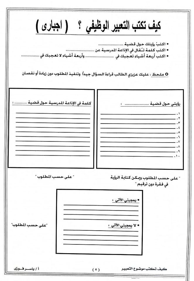 لفرق الثانوى " كيف تكتب موضوع تعبير " حسب النظام الجديد 11840710