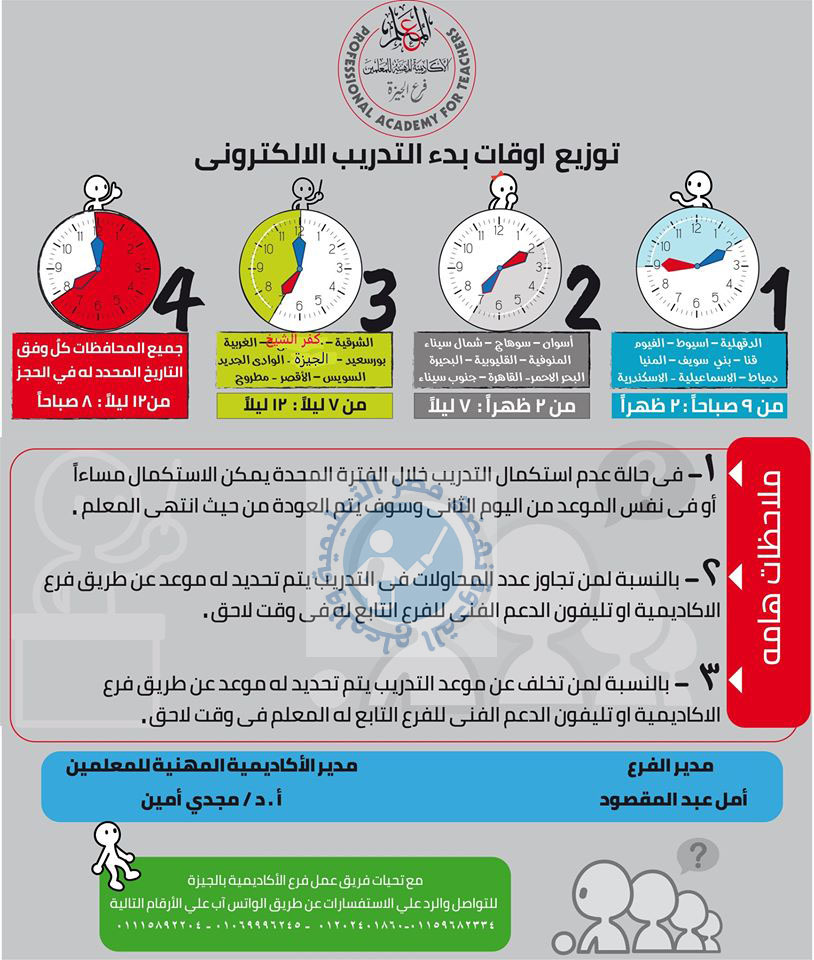 مواعيد تدريب المعلمين المستهدفين للترقى بداية من 15 يونيه2020 محافظات 13