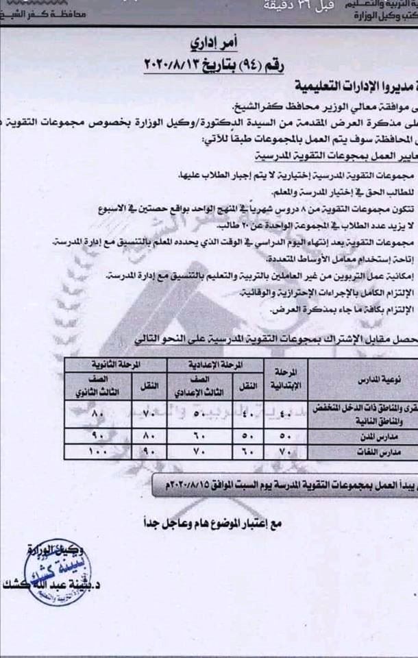 بشكل رسمى - رسمياً.. التعليم تحدد ضوابط وأسعار مجموعات التقوية للعام الدراسي الجديد "مستند" 3120710