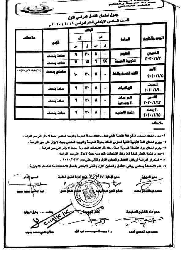 جداول امتحانات الترم الأول لأسيوط2020 79941110