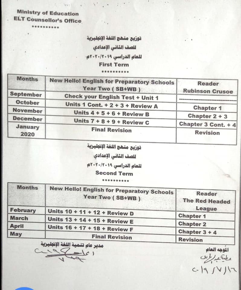 توزيع منهج اللغة الإنجليزية للصف الثانى الإعدادى 2020 Oao_16