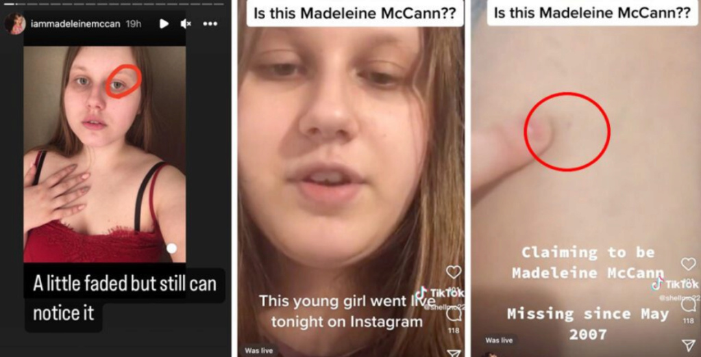  Here we go again, a girl’s going viral on TikTok because she thinks she’s Madeleine McCann Scre3306