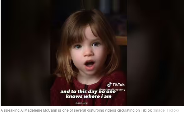 TikTok ghouls post sick AI videos of murdered and missing children like Maddie McCann Scre3789