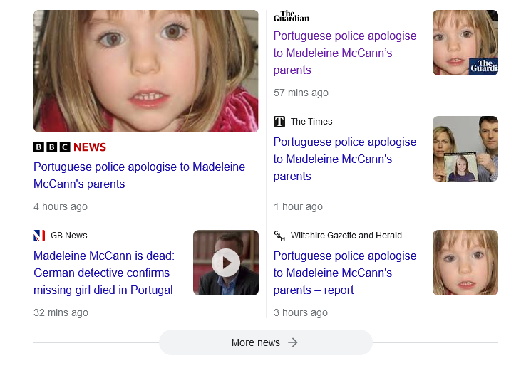 Portuguese police apologise to Madeleine McCann's parents Scre4435