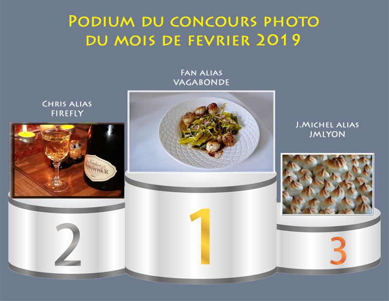 Concours photo du mois de février 2019 - Thème : "La photo culinaire" (terminé) Podium17