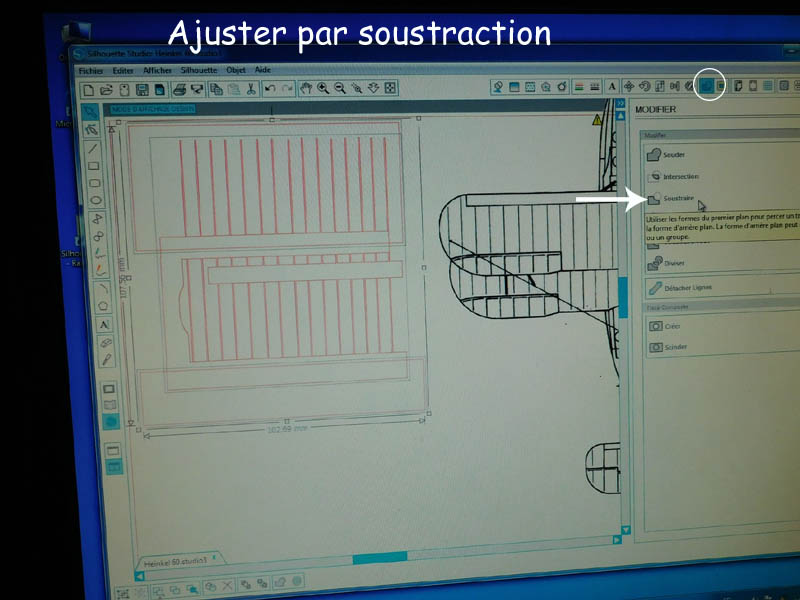 Tracer des nervures, découpe dans une plaque d'étiquette auto collante. Nervur18