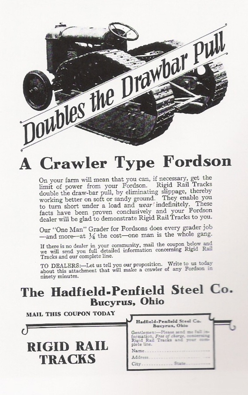 HADFIELD-PENFIELD , adaptations pour Fordson ... O68010