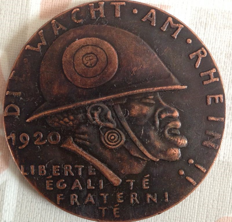 medaille allemande 1920 occupation de la Rhénanie....les prémices! Kg11
