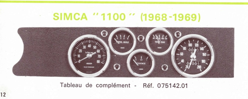 Les accessoires pour Simca 1100 : le tableau de bord Jaeger Captur28