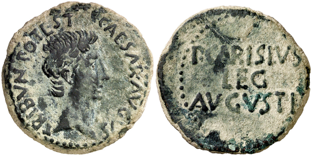 Emerita. As. Cabeza de Augusto a derecha, CAESAR AVG TR POTEST/ P CARISIVS LEG AVGVSTI. Emisiones en tiempos de Augusto, a nombre de P. Carisius, legado propretor, 25-23 ac. ACIP 4436 109614