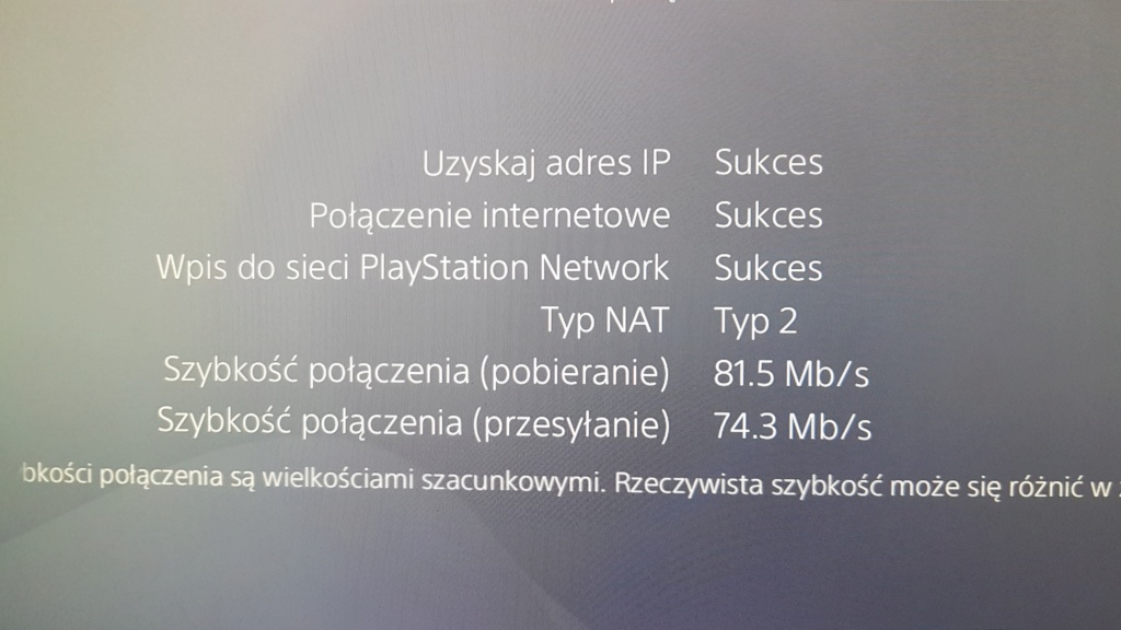 Prędkość Internetu w PS 4  20180910