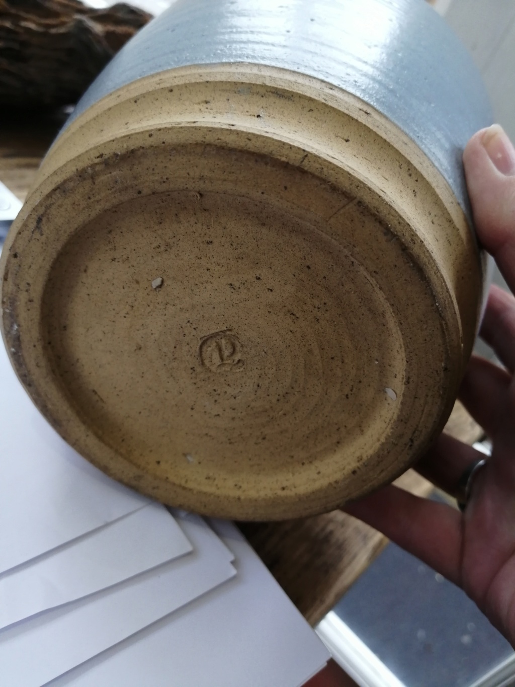 Pale Blue Stoneware Vase with Mark on the base?  Img_2042