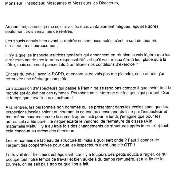  - Suicide de Christine Renon directrice d'école : des parents d'élèves interpellent le ministre sur les conditions de travail des directeurs. - Page 11 110