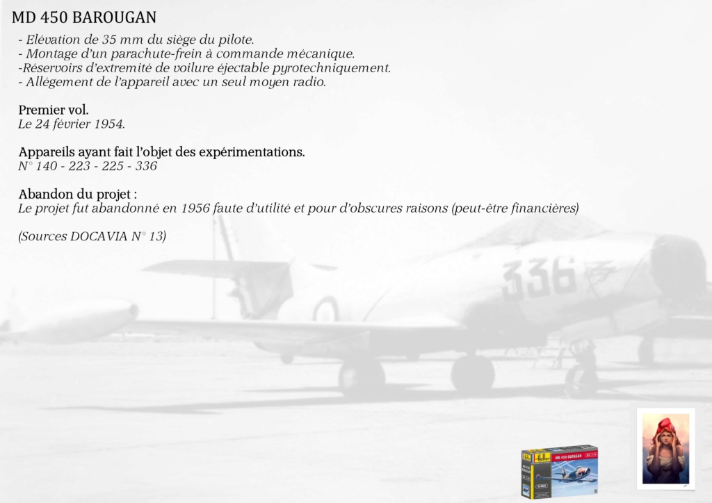 Dassault MD450 Ouragan - Conversion Barougan - 1/72 - Base Heller  00211