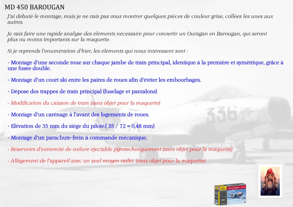 Dassault MD450 Ouragan - Conversion Barougan - 1/72 - Base Heller  00311