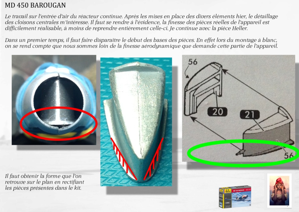 Dassault MD450 Ouragan - Conversion Barougan - 1/72 - Base Heller  01411