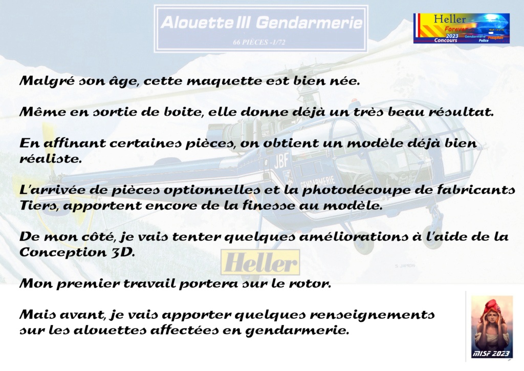 SUD AVIATION SA 319B ALOUETTE III - GENDARMERIE Réf 80289 20230310