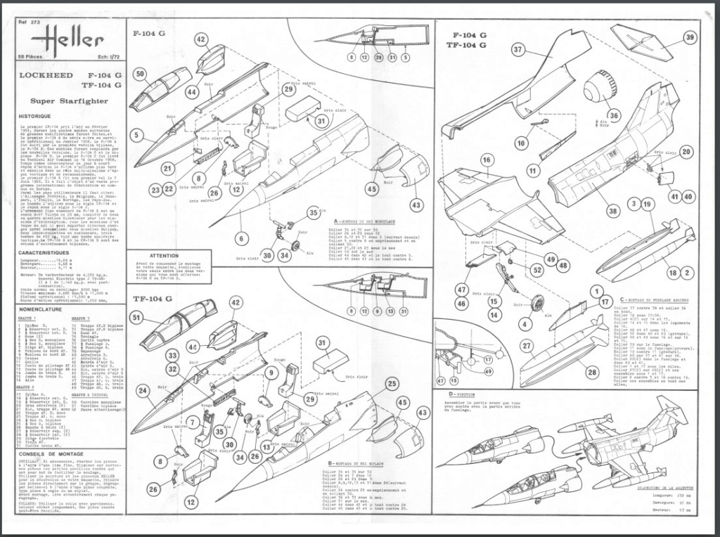 1/72 - LOCKHEED F104 G / TF 104 G - HELLER  REF 273 OU 80273- OUVRE BOITE  Captu723