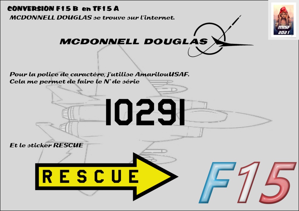 McDONNELL DOUGLAS F15 conversion F 15 B en TF15A  Réf 80336 F15_fr52