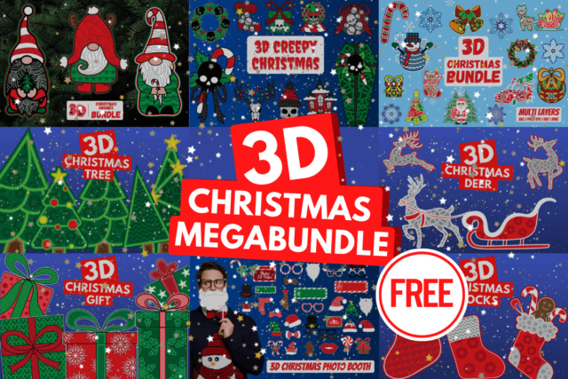 FREE 3D Christmas SVG Bundle Eessrs10