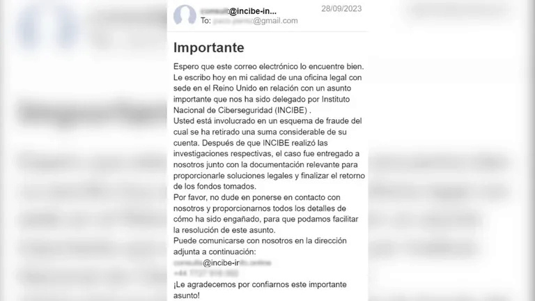 Un ciberataque masivo suplanta al Instituto Nacional de Ciberseguridad Inceib10