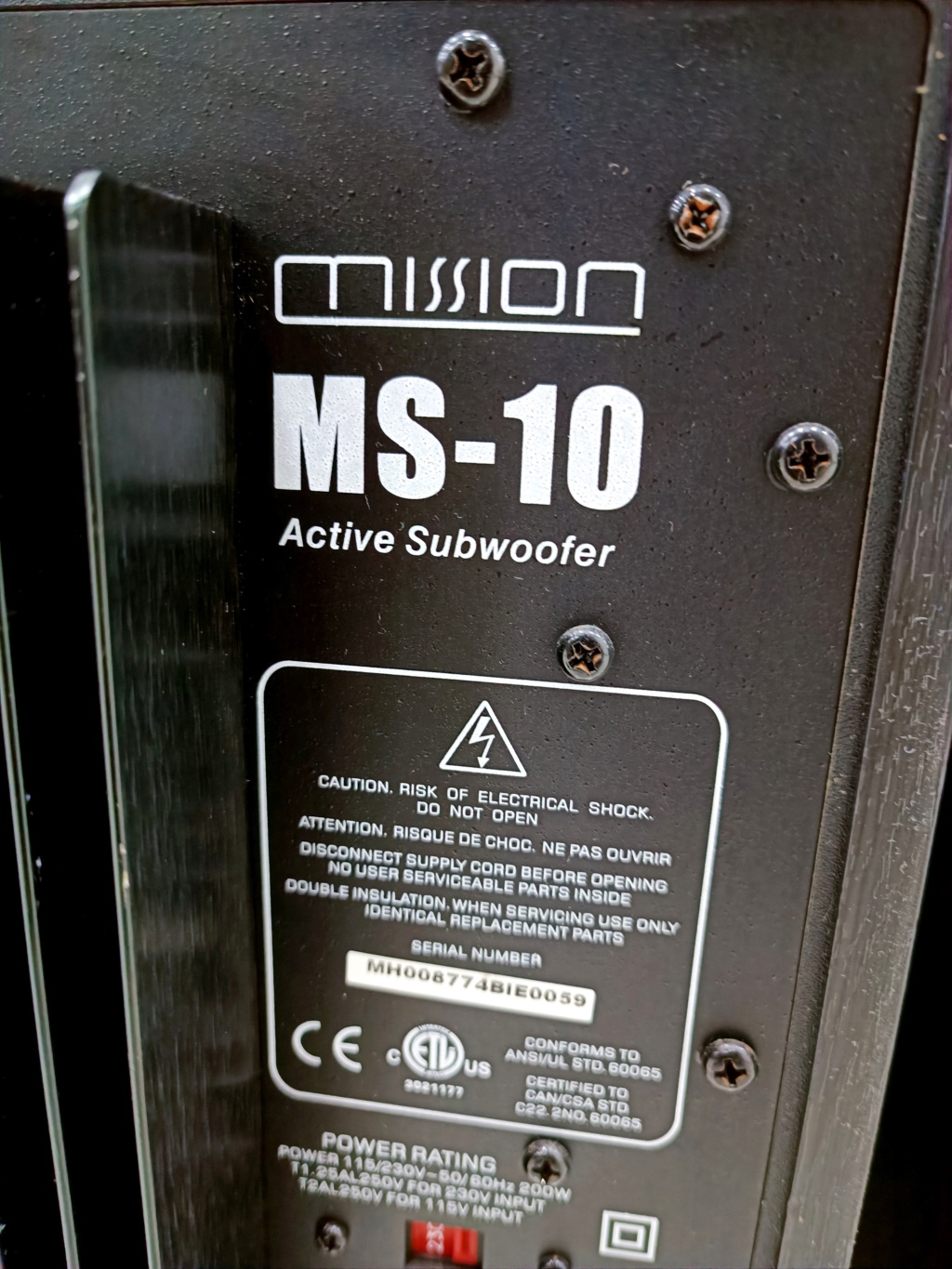 Mission MS-10 active subwoofer(used) Img_2171