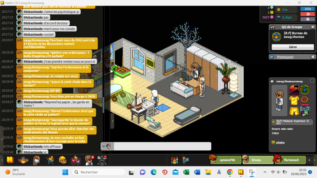 [C.H.U] Rapports d'actions RP de swag.thomasswag 422