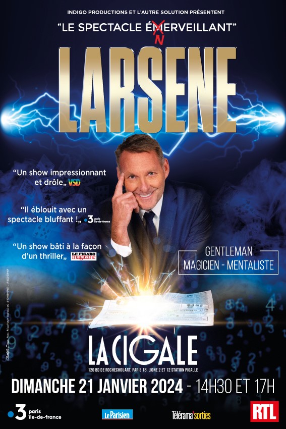 Larsene, le magicien spectaculaire, à Paris à La Cigale le 21 janvier 2024 Visuel10