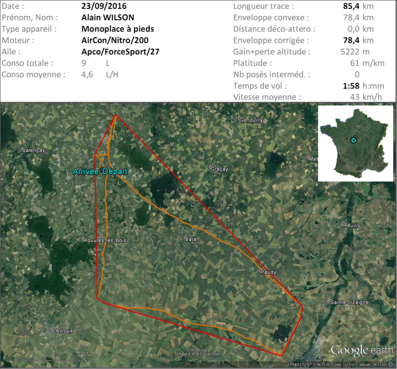 0058 - 23/09/16 - Alain WILSON - 78,4 km - homologué 22_fin56