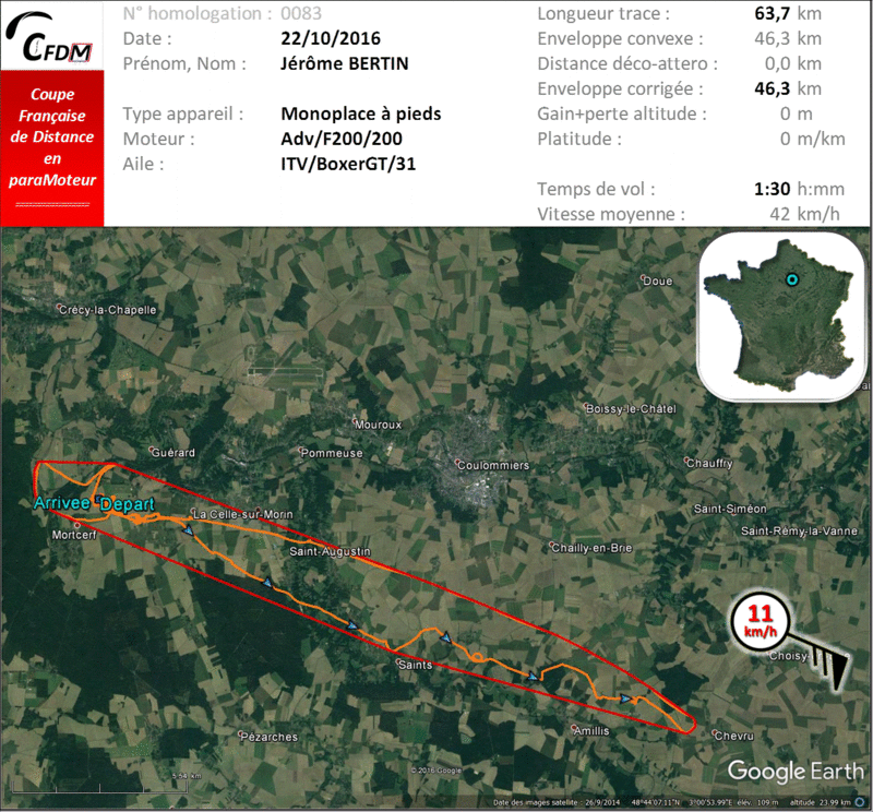 0083 - 22/10/16 - Jérôme BERTIN - 46,3 km - homologué 22_fin86