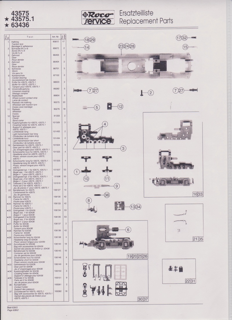 Eclairage  pour BB 63000 ROCO HO       C210