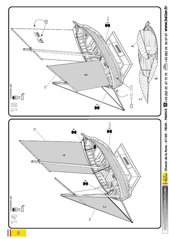 Chaloupe pontée SINAGOT 1/60ème Réf 80605 Notice 80605_14
