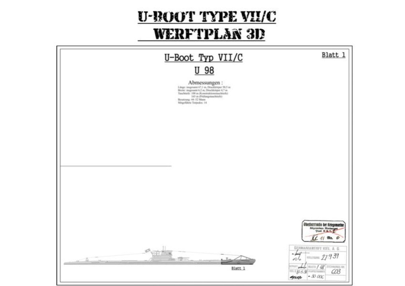 Werftplan U-Boot VII/C 800_410