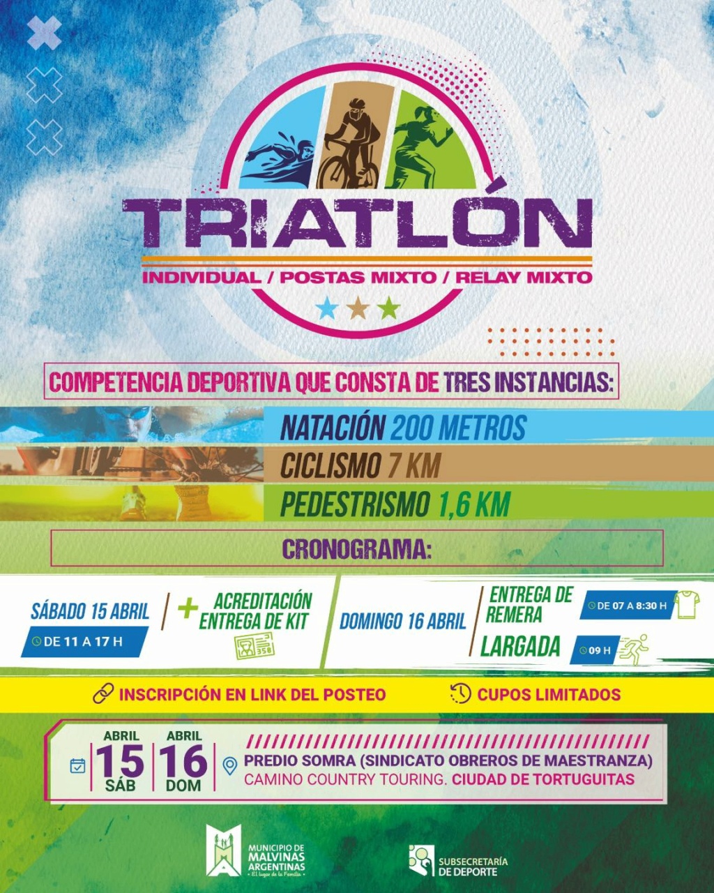 Malvinas Argentinas: competencia deportiva “Triatlón”. 33702910
