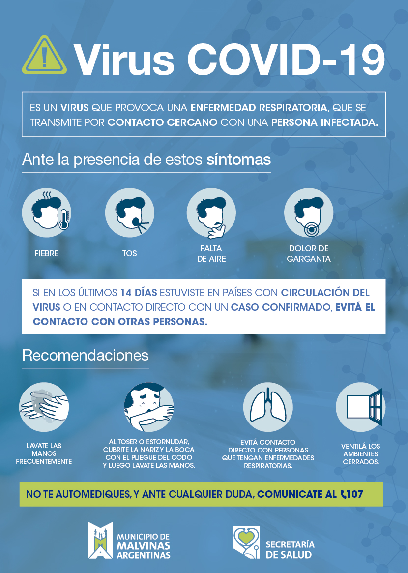 Malvinas Argentinas aplica el protocolo contra el Coronavirus Corona10