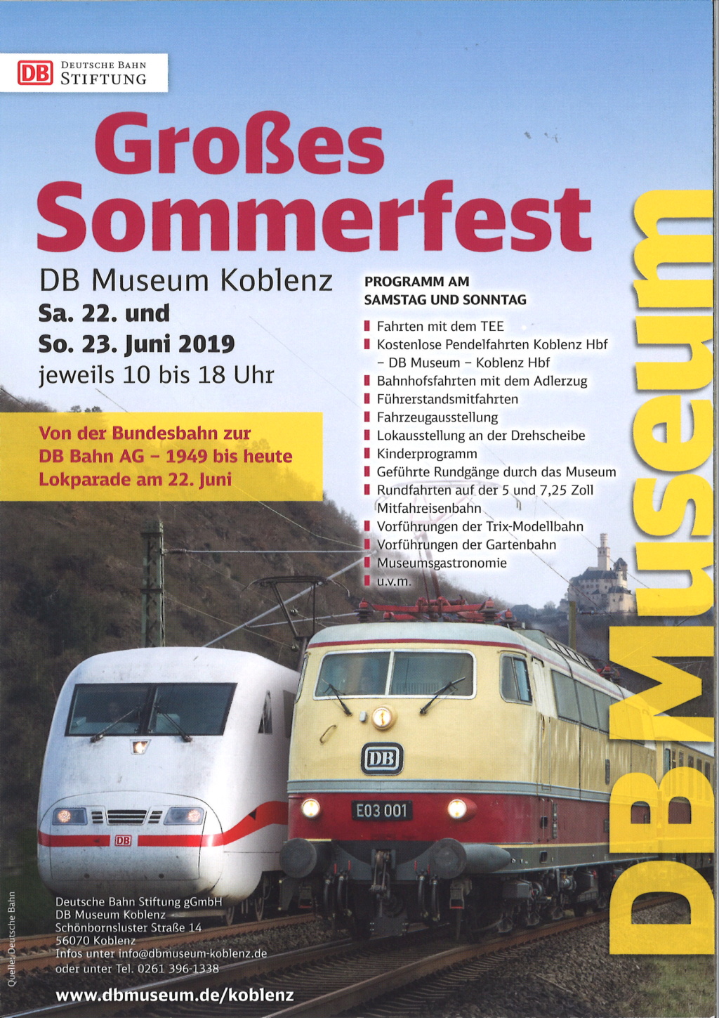 Sommerfest 22. und 23.06.2019 im DB-Museum in Koblenz Db-mus10