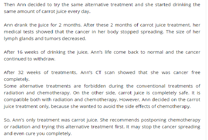 Carrot Juice cure Cancer Cancer12