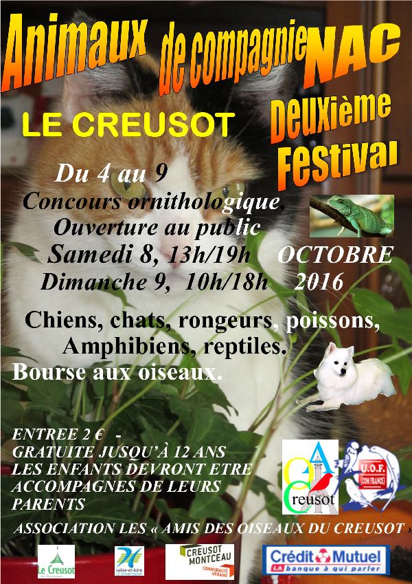 2ème FESTIVAL DES ANIMAUX DE COMPAGNIE - LE CREUSOT (71) Affich11
