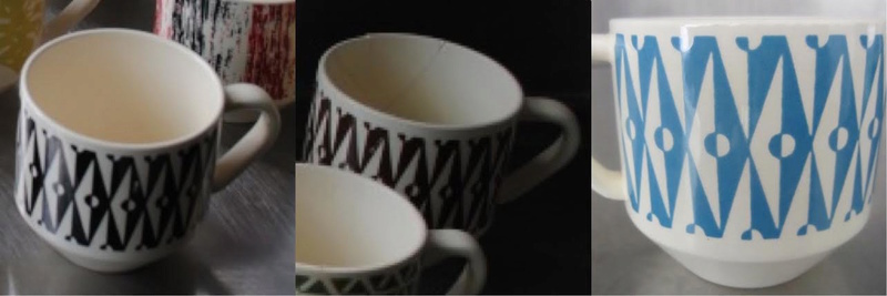 Patterns from 3012 cups reused on various coffee cans: Focus, Motif, Conifer (and Talahasse vs Candy Stripe) Focus210
