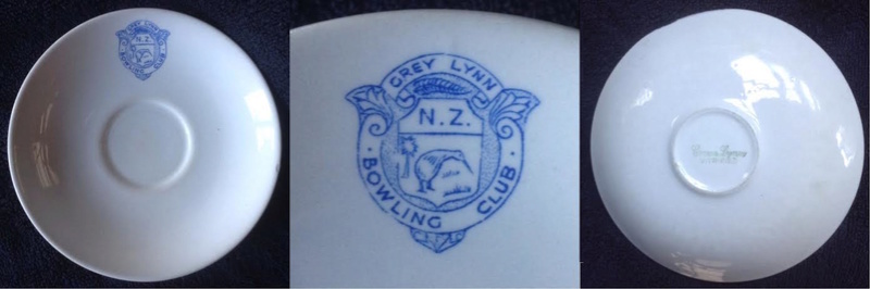 Earliest marks on Crown Lynn cups, saucers, and mugs. Also Grey Lynn Bowling Club for monograms GALLERY Glbowl10