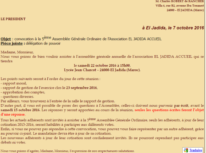 22/10 - El Jadida-Accueil : Assemblée générale ordinaire 15 h - lycée Charcot El_jad10