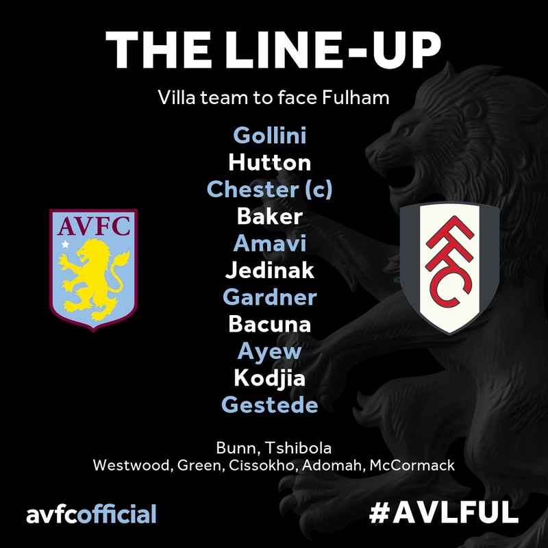 Aston Villa V Fulham: Saturday 22nd October 15:00  Cvx6lg10
