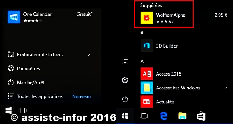 Windows 10 : supprimer les suggestions d’applications dans le menu Démarrer. 0114