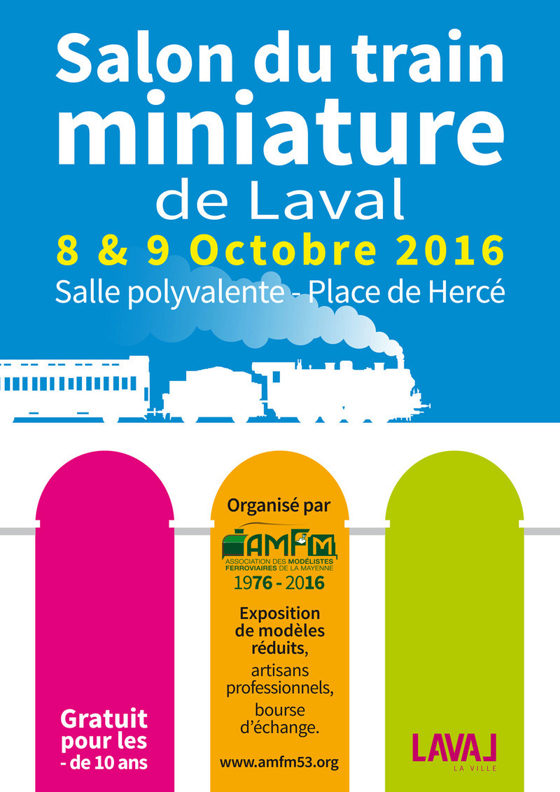 Salon du train miniature de Laval 8 et 9 octobre 2016 - LAVAL Affich10