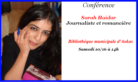 Conférence de Sarah Haidar à la bibliothèque d'Aokas Sarah10